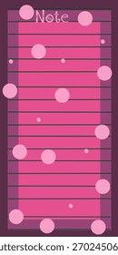 Pink note background with polkadot 