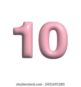 Números rosados, números, 3d, tridimensional, rosa, lindo, brillante, vector,