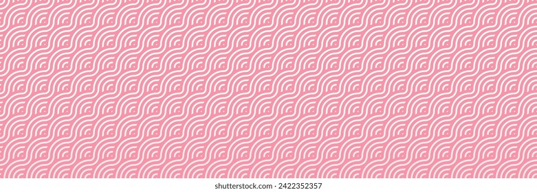 Pink Ocean Waves: Abstract Oriental Eastern Seamless Pattern for Festive Asian Wallpaper Design