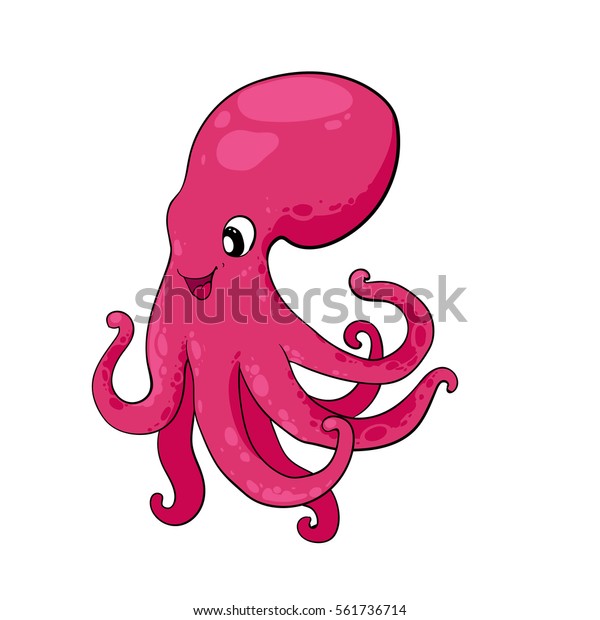 Pink Octopus Illustration Stock Vector (Royalty Free) 561736714