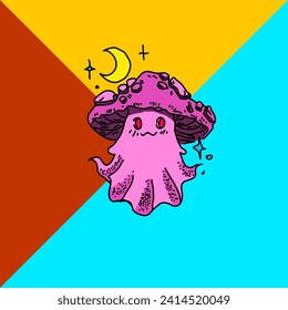 pulpo rosa con forma de seta