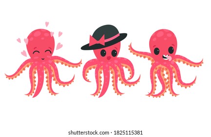 pink mood octopus