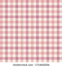 Pink and off white colors Lumberjack plaid seamless pattern.Texture from rhombus/squares for-plaid,tablecloths, clothes, shirts, dresses, paper, bedding, blankets and other textile products.