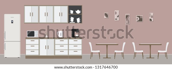 Pink Office Kitchen Dining Room Office Stock Vektorgrafik Lizenzfrei 1317646700