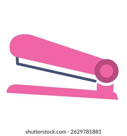 Icono de grapadora de oficina rosa. Ilustración vectorial