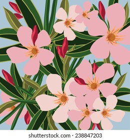 pink oleander, vector background