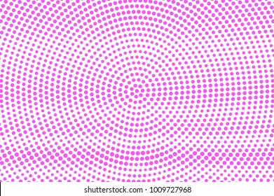 Pink on white dotted halftone. Half tone vector background. Rough dotted gradient. Feminine futuristic texture. Rose dot on transparent backdrop. Romantic or pop art dotwork. Modern design template