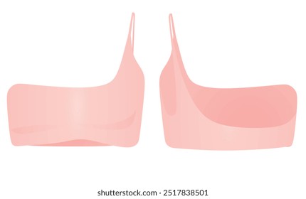 Pink  one shoulder top. vector illustration