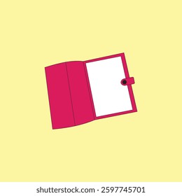 Pink open blank diary template vector illustration.  