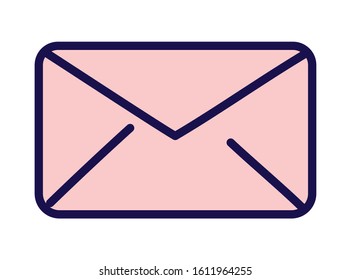 pink open envelope message communication icon vector illustration