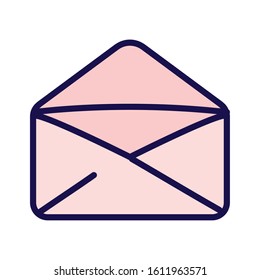 pink open envelope message courier icon vector illustration