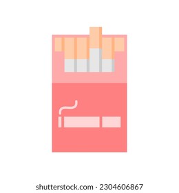 Pink open pack of cigarettes icon flat vector design