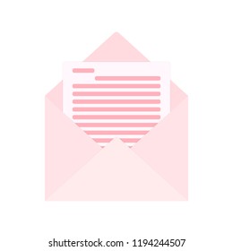 pink opened envelope