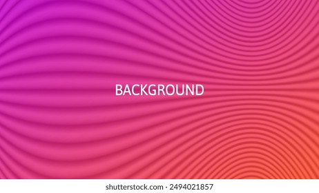 Pink and orange abstract background with 3d texture, wavy lines and gradient transition, dynamic shape. Phychedelic pattern	