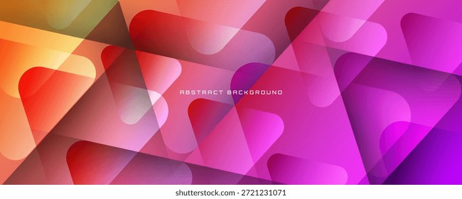 Pink orange abstract background overlap layer on bright space with rounded triangles effect decoration. Modern graphic design element cutout style concept for web, art, flyer, card, or brochure cover
