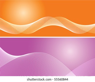 Pink and orange background with white lines