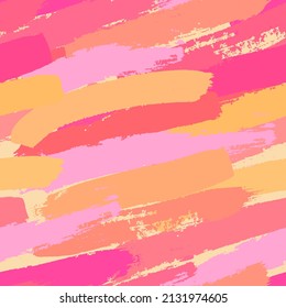 Pink Orange Brush Stroke Seamless Pattern Background