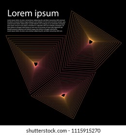 Pink Orange Color Geometric Line Art and Dummy Text