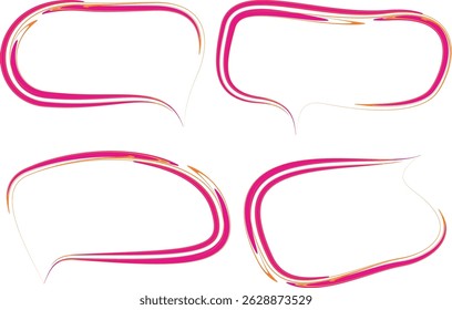 pink orange colorful abstract outline speech bubbles collection