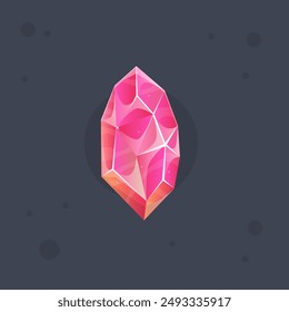 Icono de juego esotérico mágico de cristal de naranja rosa Diseño de Vector aislado