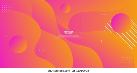 Pink and orange dynamic abstract vector background with simple wave design. Creative gradient background. Smart 3D cover design for business design. Vector Eps10