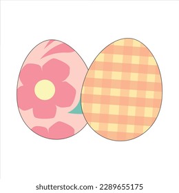 Pink and orange easter eggs illustration vector graphic perfect for easter celebration