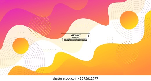 Pink and orange geometric business banner design. Creative banner design with wave and line shapes as template. Simple horizontal banner. Vector Eps10