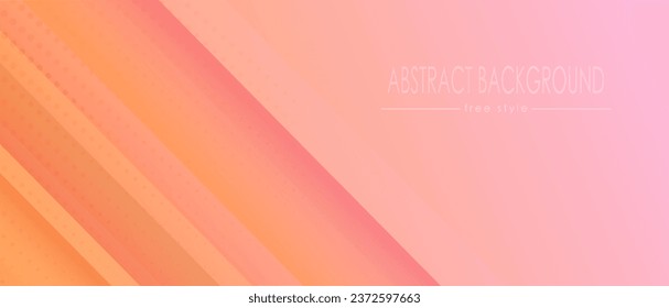 Pink and orange gradient abstract background with arbitrary geometric shapes. Vector composition