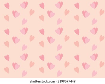 Pink and orange hearts on light background. Vector seamless texture. Love pattern for St. Valentine's Day and Mothers Day.