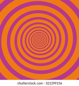 Pink orange hypnotizing spiral. Vector illustration.