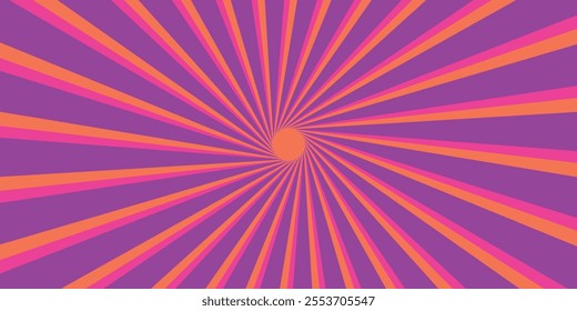 Pink and Orange Multi colour vintage sunburst starburst background