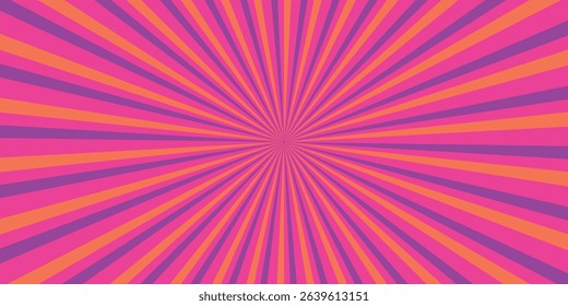 Pink and Orange Multi colour vintage sunburst starburst background