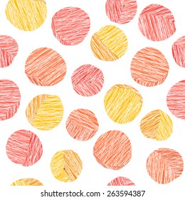 Pink and orange peach vector pattern. Summer harvest background. Seamless illustration with scratched peaches. Endless fruit texture. Repeating citrus background. Dessert backdrop. White background.