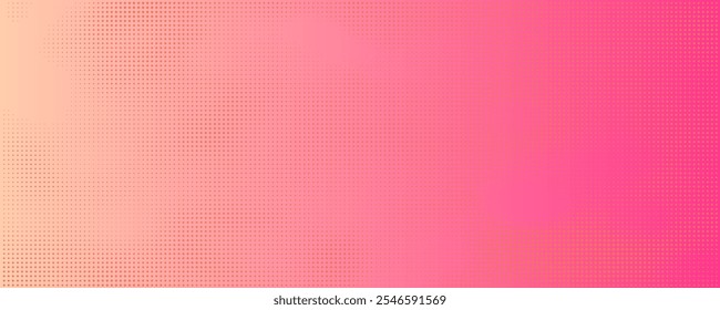 Pink orange polka dots gradient halftone background. Pop art cartoon dot texture with comic graphic design