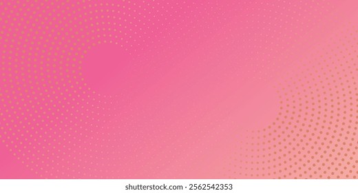 Pink orange polka dots gradient halftone background. Pop art cartoon dot texture with comic graphic design, Horizontal abstract pattern wall for cover digital technology.