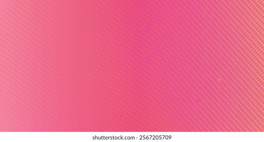 Pink orange polka dots gradient halftone background. Pop art cartoon dot texture with comic graphic design, Horizontal abstract pattern wall for cover digital technology.