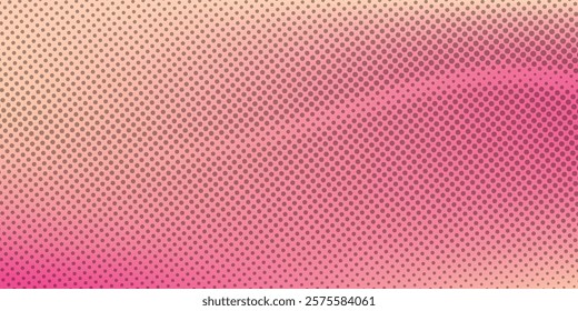 Pink orange polka dots gradient halftone background. Pop art cartoon dot texture with comic graphic design art