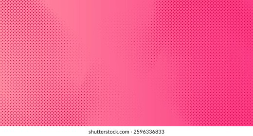 Pink orange polka dots gradient halftone background. Pop art cartoon dot texture with comic graphic design, modern dot halftone