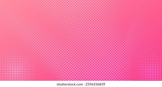 Pink orange polka dots gradient halftone background. Pop art cartoon dot texture with comic graphic design, modern dot halftone