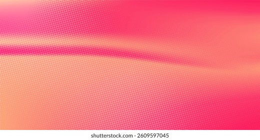 Pink orange polka dots gradient halftone background. Pop art cartoon dot texture with comic graphic design, Horizontal line abstract pattern wall for cover digital technology