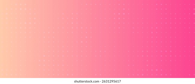 Pink orange polka dots gradient halftone background. Pop art cartoon dot texture with comic graphic design, Horizontal abstract pattern wall for cover digital technology.