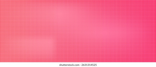 Pink orange polka dots gradient halftone background. Pop art cartoon dot texture with comic graphic design, Horizontal abstract pattern wall for cover digital technology.