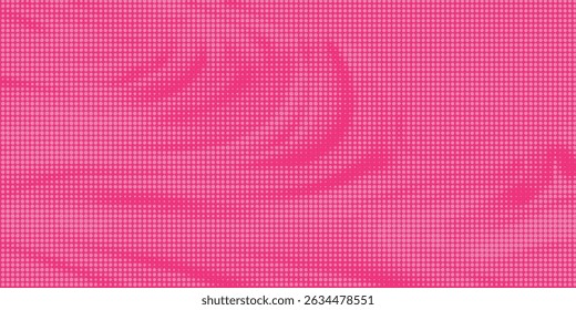 Pink orange polka dots gradient halftone background. Pop art cartoon dot texture with comic graphic design, Horizontal abstract pattern wall for cover digital technology.