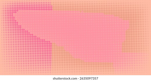 Fondo de semitono degradado de lunares naranjas rosadas. Textura Pop del punto de la historieta del arte con el Diseño gráfico cómico, pared abstracta Horizontal del modelo para la tecnología digital de la cubierta.
