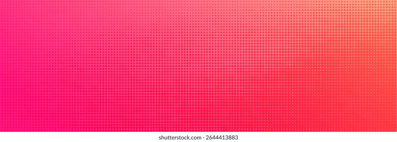 Pink orange polka dots gradient halftone background. Pop art cartoon dot texture with comic graphic design, Horizontal abstract pattern wall for cover digital technology eps 10