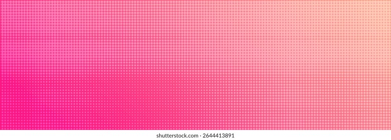 Pink orange polka dots gradient halftone background. Pop art cartoon dot texture with comic graphic design, Horizontal abstract pattern wall for cover digital technology eps 10