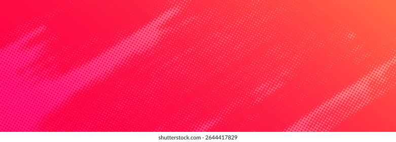 Pink orange polka dots gradient halftone background. Pop art cartoon dot texture with comic graphic design, Horizontal abstract pattern wall for cover digital technology eps 10