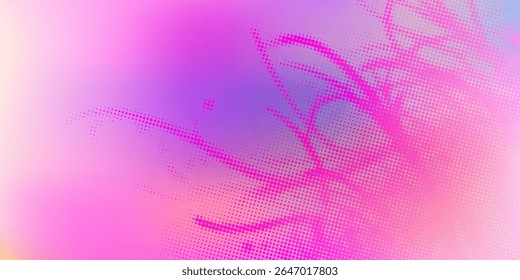 Pink orange polka dots gradient halftone background. Pop art cartoon dot texture with comic graphic design, Horizontal abstract pattern wall for cover digital technology
