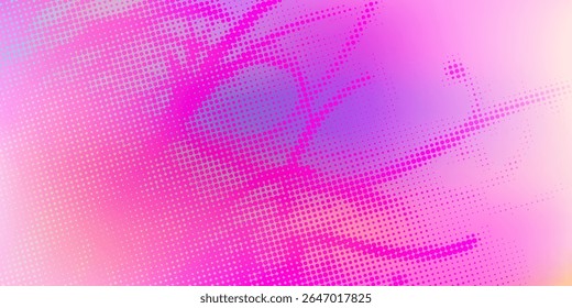 Pink orange polka dots gradient halftone background. Pop art cartoon dot texture with comic graphic design, Horizontal abstract pattern wall for cover digital technology