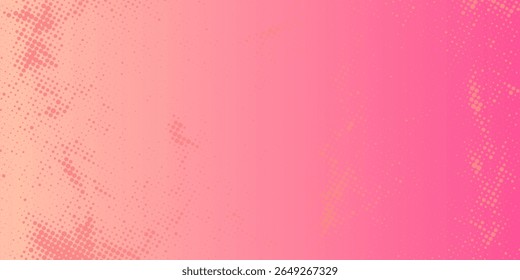Fondo de semitono degradado de lunares naranjas rosadas. Textura Pop del punto de la historieta del arte con el Diseño gráfico cómico, pared abstracta Horizontal del modelo para la tecnología digital de la cubierta.